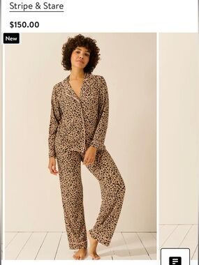Stripe and stare- women’s Leopard Pajama Set